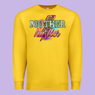 Mother Hustler Lightning Bolt Mother's Day Premium Sweatshirt Designed By Howdyjamesfarm