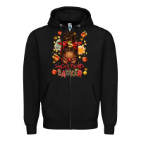 Black santa favorite banker afro messy bun Zipper Hoodie - texasbilliewilder