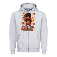 Heather Grey santa favorite banker afro messy bun Zipper Hoodie - texasbilliewilder