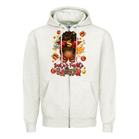 Oatmeal Heather santa favorite banker afro messy bun Zipper Hoodie - texasbilliewilder