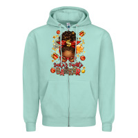 Seafoam santa favorite banker afro messy bun Zipper Hoodie - texasbilliewilder