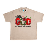 French Oak with god all things are possible Urban Heavy Tee - MaliasSmallBusiness