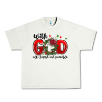 Pistachio with god all things are possible Urban Heavy Tee - MaliasSmallBusiness