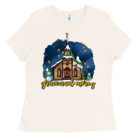 Bone Christmas church and snow grace and mercy Ladies Tee - AdoDesignShop