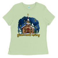 Christmas Church And Snow Grace And Mercy Ladies Tee | Teevron