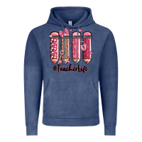 Vintage Denim valentine's day teacher life pencils Vintage Hoodie - MaliasSmallBusiness