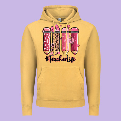Valentine's Day Teacher Life Pencils Vintage Hoodie Designed By Maliassmallbusiness