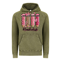 Vintage Olive valentine's day teacher life pencils Vintage Hoodie - MaliasSmallBusiness
