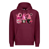 Burgundy breast cancer gnomes Premium Hoodie - CowGirlArtShop