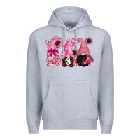 Heather Grey breast cancer gnomes Premium Hoodie - CowGirlArtShop