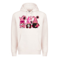 Pale Pink breast cancer gnomes Premium Hoodie - CowGirlArtShop