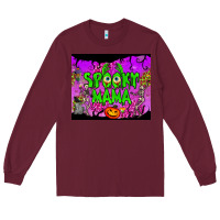Burgundy spooky mama tumbler Long Sleeve Tee - BundleAndBundleShop