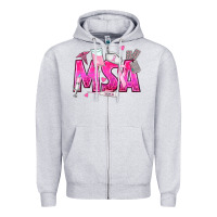 Heather Grey breast cancer msa medical support assistant Zipper Hoodie - texasbilliewilder