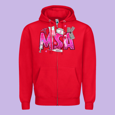 Breast Cancer Msa Medical Support Assistant Zipper Hoodie Designed By Texasbilliewilder