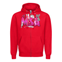 Red breast cancer msa medical support assistant Zipper Hoodie - texasbilliewilder