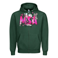 Sports Green breast cancer msa medical support assistant Zipper Hoodie - texasbilliewilder