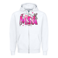 White breast cancer msa medical support assistant Zipper Hoodie - texasbilliewilder