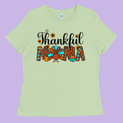 Thankful Mama Ladies Tee Designed By Jahusdesignshop