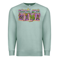Seafoam Mardi gras mama with beads mother's day Premium Sweatshirt - HowdyJamesFarm