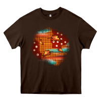 Chocolate Brown fall patch Heavy Core Tee - JahusDesignShop
