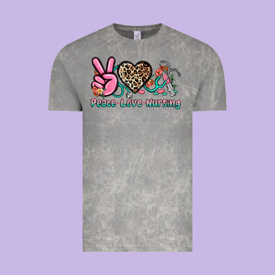 Peace Love Nursing Vintage Tee Designed By Nancycooperartshop