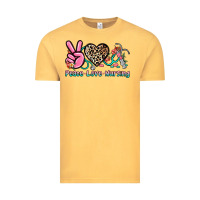 Vintage Mustard peace love nursing Vintage Tee - NancyCooperArtShop