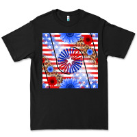 Black patriotic usa flag and sunflower Premium Tee - BundleAndBundleShop