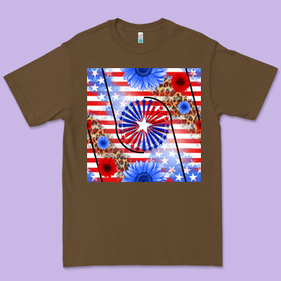 Patriotic Usa Flag And Sunflower Premium Tee Designed By Bundleandbundleshop