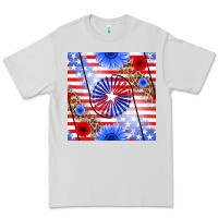 Dove Grey patriotic usa flag and sunflower Premium Tee - BundleAndBundleShop