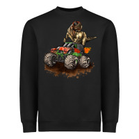 Black monster truck and t rex dinosaur Heavyweight Sweatshirt - LillyAllenDesigns