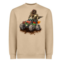 Monster Truck And T Rex Dinosaur Heavyweight Sweatshirt | Teevron