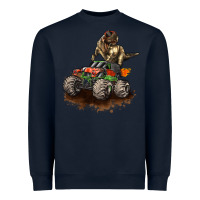 Navy monster truck and t rex dinosaur Heavyweight Sweatshirt - LillyAllenDesigns