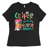 Black coffee gives me nurse powers Ladies Tee - Jasminsmagicworld