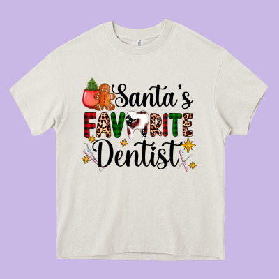 Santa's Favorite Dentist Heavy Core Tee Designed By Adodesignshop