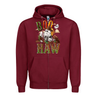 Burgundy Boo haw Zipper Hoodie - NancyCooperArtShop