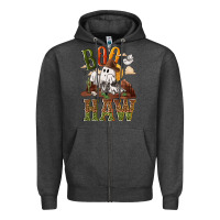 Charcoal Heather Boo haw Zipper Hoodie - NancyCooperArtShop