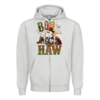 Dove Grey Boo haw Zipper Hoodie - NancyCooperArtShop
