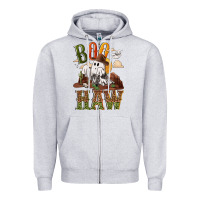 Heather Grey Boo haw Zipper Hoodie - NancyCooperArtShop