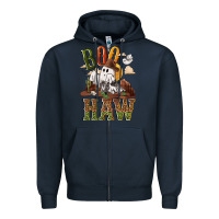 Navy Boo haw Zipper Hoodie - NancyCooperArtShop