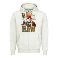Oatmeal Heather Boo haw Zipper Hoodie - NancyCooperArtShop