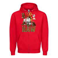 Red Boo haw Zipper Hoodie - NancyCooperArtShop