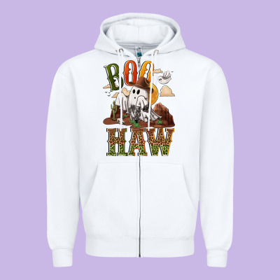 Boo Haw Zipper Hoodie Designed By Nancycooperartshop