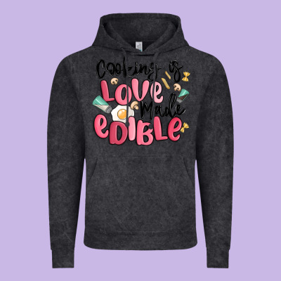 Cooking Is Love Made Edible Vintage Hoodie Designed By Maliassmallbusiness