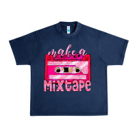 Navy make a mixtape cassette Urban Heavy Tee - NancyCooperArtShop