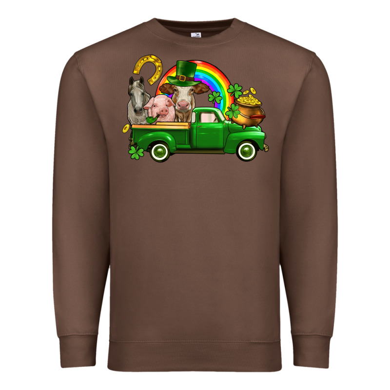 St. Patrick's Day Farm Animals Premium Sweatshirt by CowGirlArtShop | Teevron