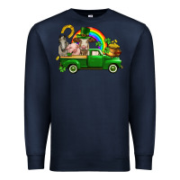 Navy St. Patrick's Day farm animals Premium Sweatshirt - CowGirlArtShop