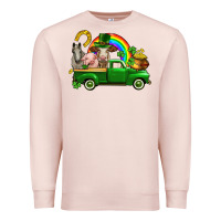 Pale Pink St. Patrick's Day farm animals Premium Sweatshirt - CowGirlArtShop