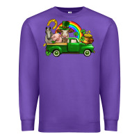 Purple St. Patrick's Day farm animals Premium Sweatshirt - CowGirlArtShop