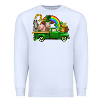 White St. Patrick's Day farm animals Premium Sweatshirt - CowGirlArtShop