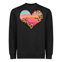 Black valentine s day colorful heart Heavyweight Sweatshirt - LillyAllenDesigns
